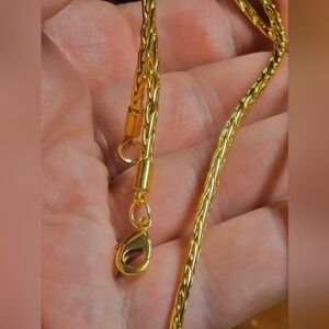18 Carat Gold Plated Handmade Link 16" Chain Necklace Jewelry Unisex Chain
